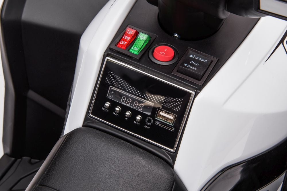 Vienvietis elektrinis keturratis HL568, baltas