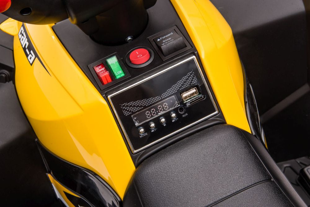 Vienvietis elektrinis keturratis HL568, geltonas