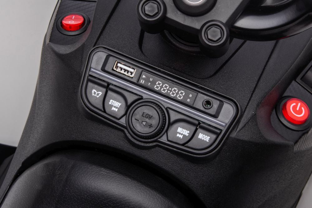 Vienvietis elektrinis keturratis Can-am, baltas