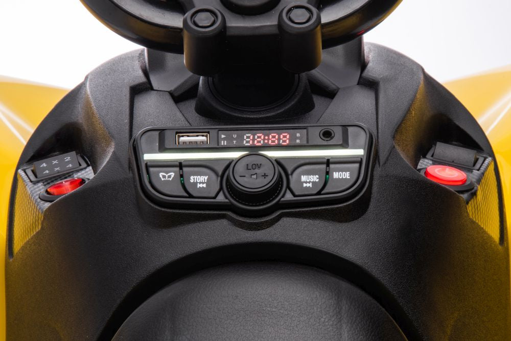 Vienvietis elektrinis keturratis Can-am, geltonas