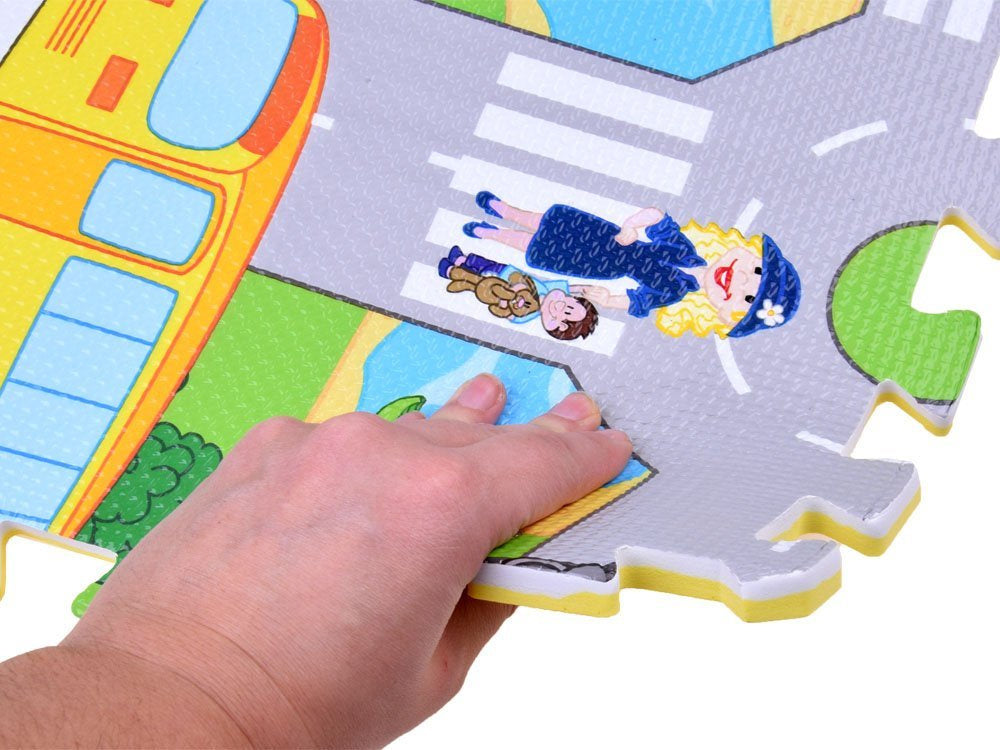 Kilimėlis dėlionė su gatvėmis automobiliui