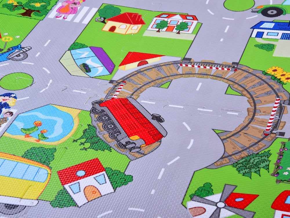 Kilimėlis dėlionė su gatvėmis automobiliui