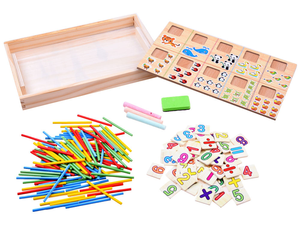 Medinė mokomoji matematikos lenta vaikams