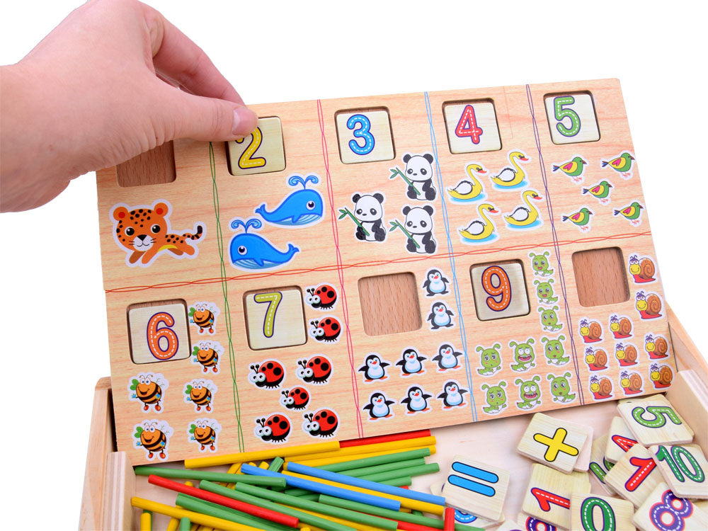 Medinė mokomoji matematikos lenta vaikams