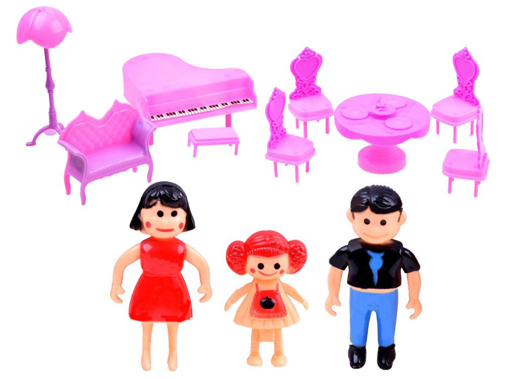 Sulankstomas pasakų namelis su baldais