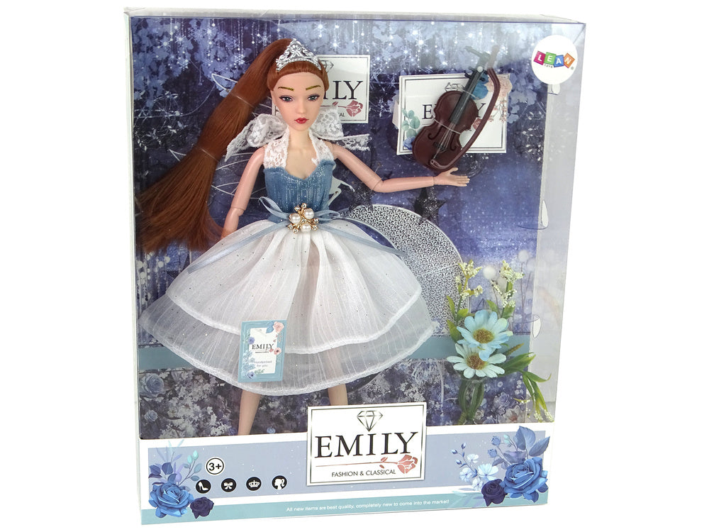 Lėlė Emily su smuiku ir gėlėmis