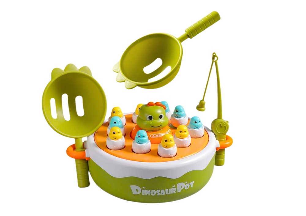 Dinozaurų žvejybos žaidimas vaikams, žalias