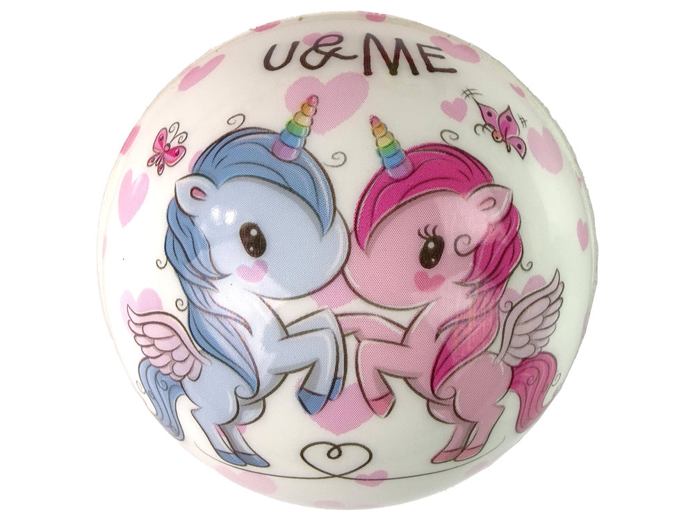 Minkštas spalvotas kamuoliukas 8 cm, vienaragiai