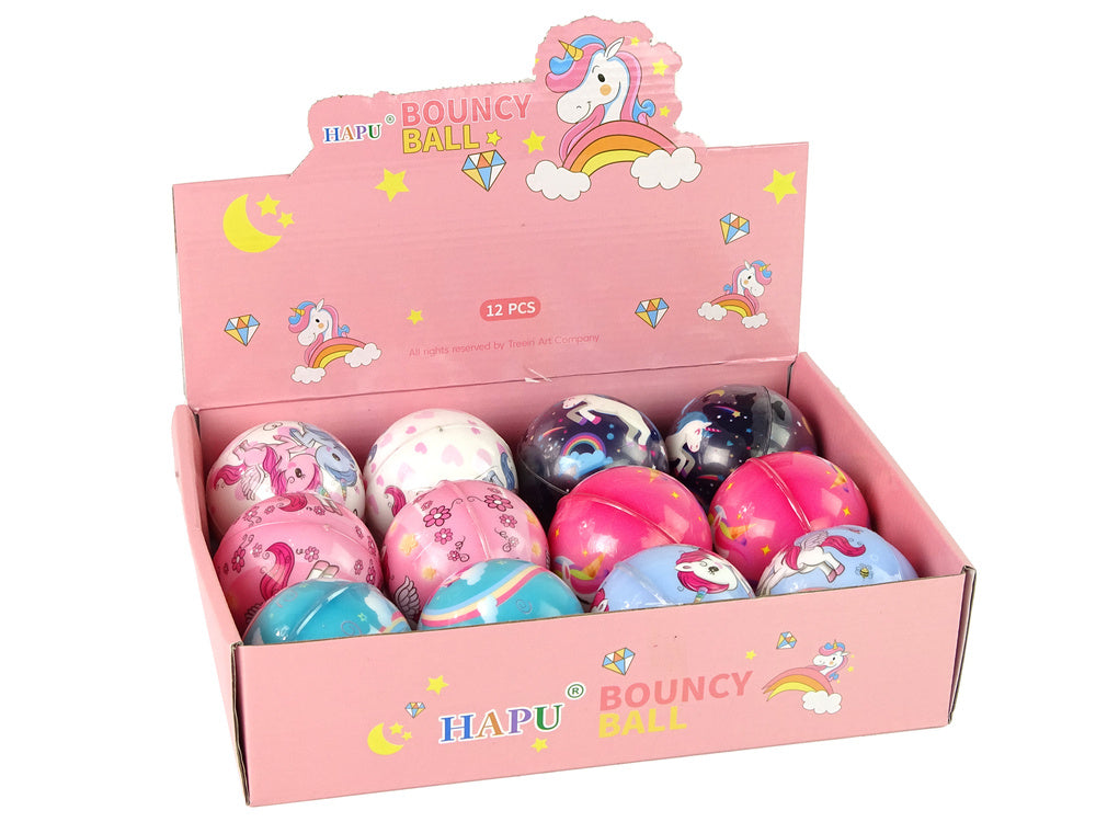 Minkštas spalvotas kamuoliukas 8 cm, vienaragiai