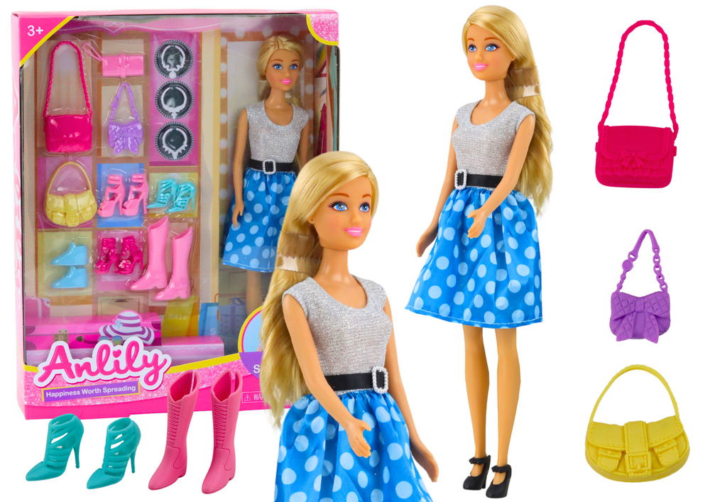 Lėlė Anlily su drabužiu rinkiniu ir priedais