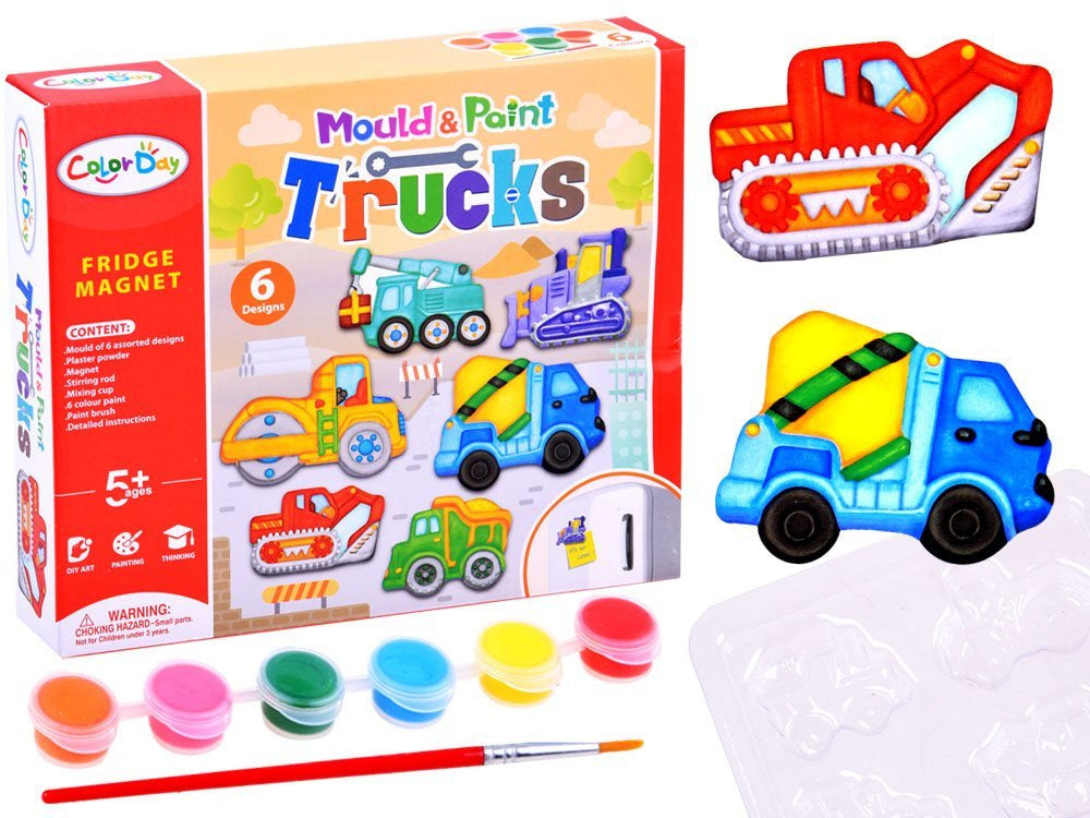 Magnetų rinkinys „Pasidaryk pats“, statybinės mašinos