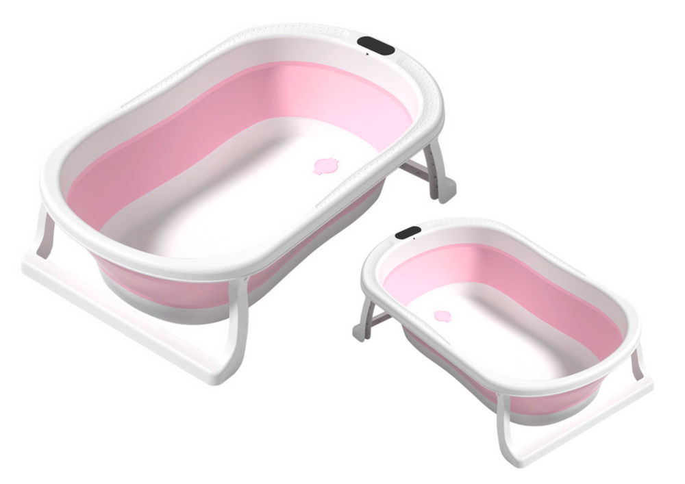 Sulankstoma vonelė vaikams su neslystančiomis kojomis, rožinė