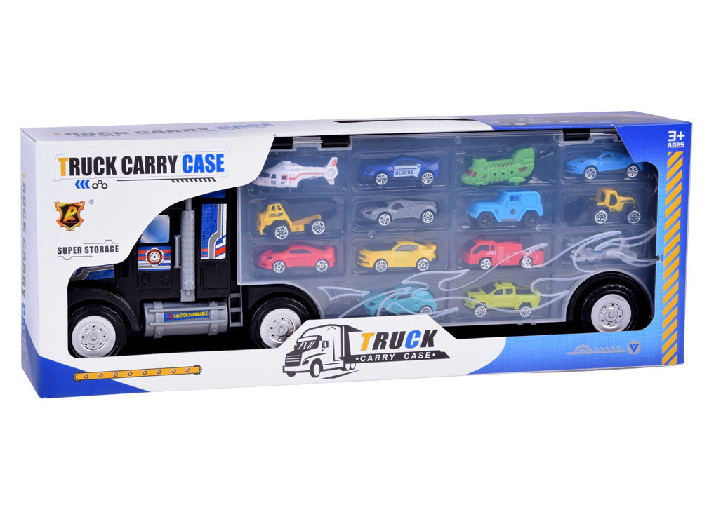 Didelis sunkvežimio komplektas su automobiliais