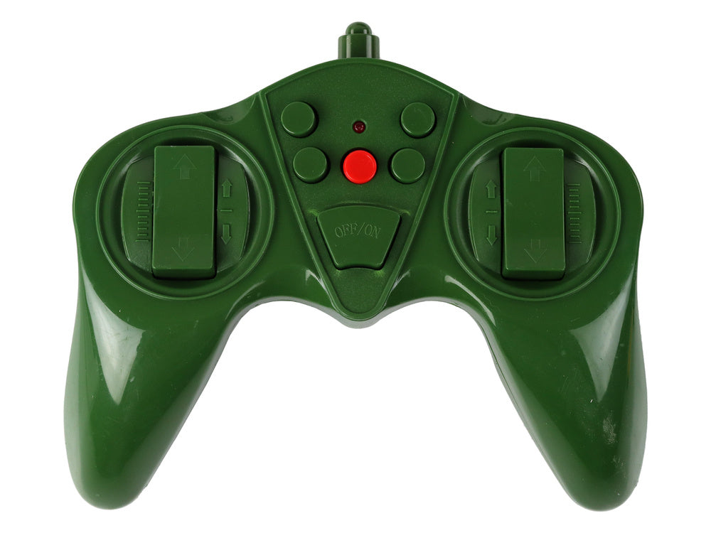 Didelis nuotoliniu būdu valdomas karinis tankas, žalias