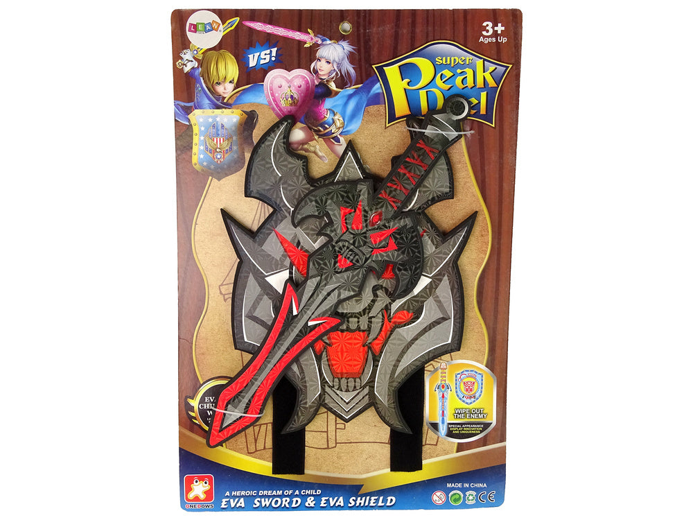 Minkštas kario kalavijo ir skydo rinkinys, raudonas