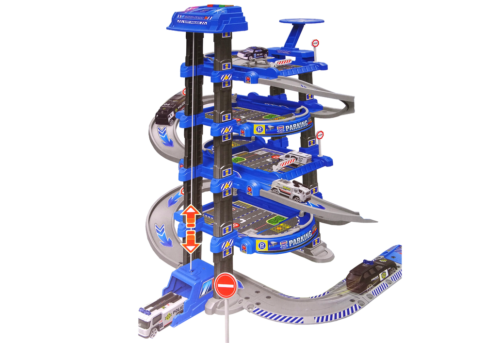 Policijos automobilių stovėjimo aikštelė su garsu, 78 el.