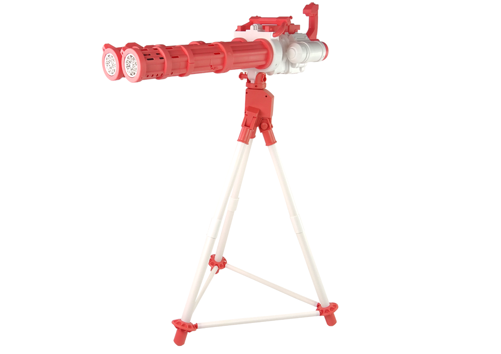 Muilo burbulų pistoletas ant trikojo, rožinis