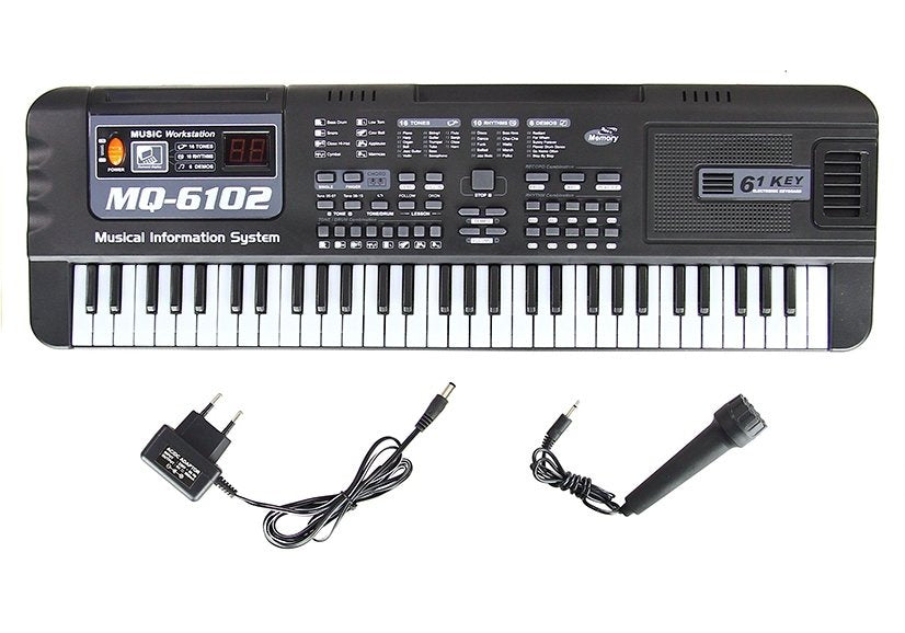 Pianino su mikrofonu rinkinys MQ-6102, juodas
