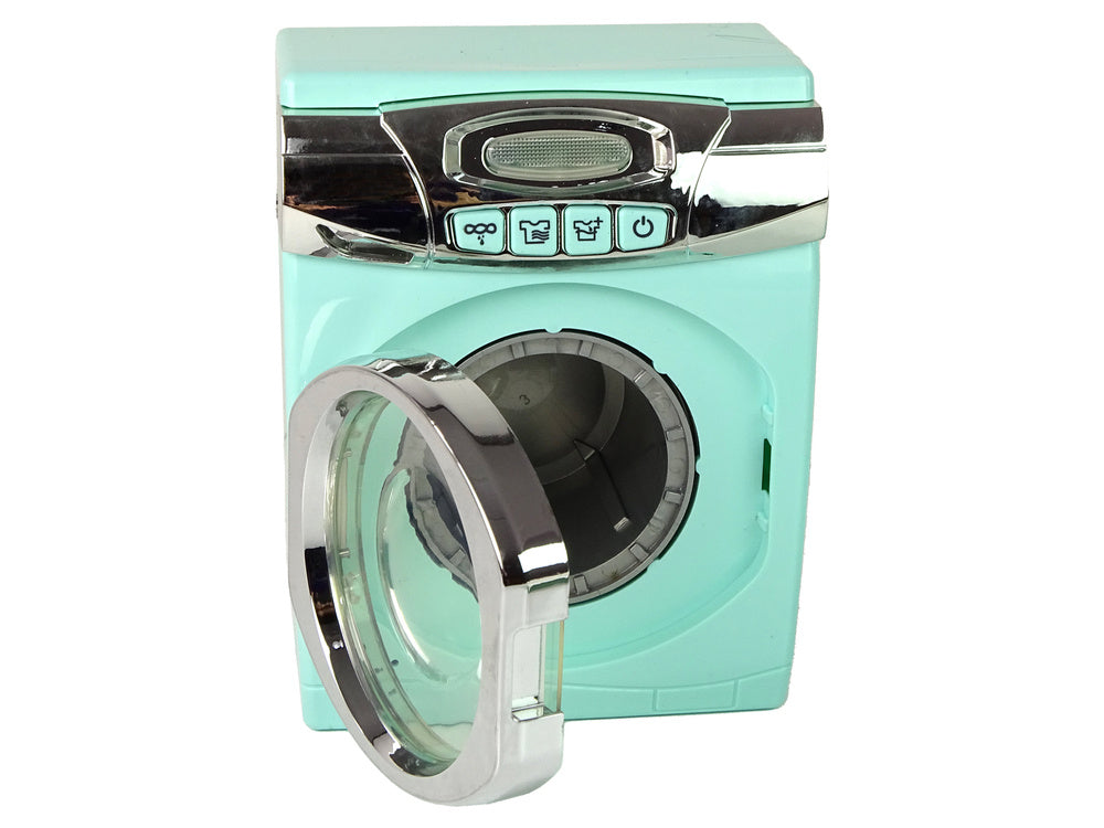 Žaislinės skalbimo mašinos lygintuvo ir pakabų rinkinys, mėtinis