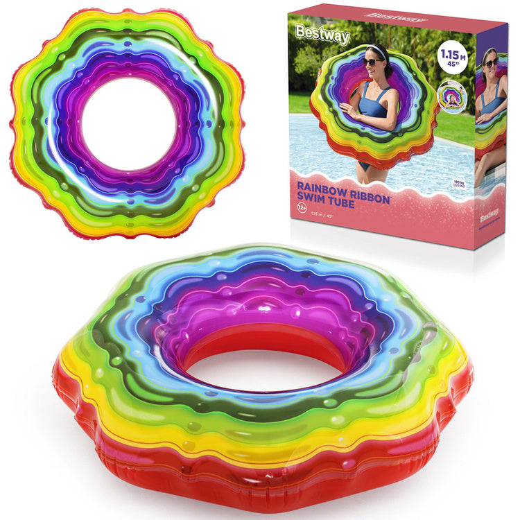 Pripučiamas plaukimo ratas 115 cm, Bestway, spalvota želė