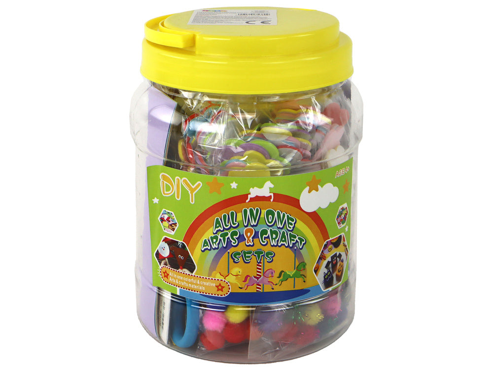 Kūrybiškas rinkinys stiklainyje, geltonas