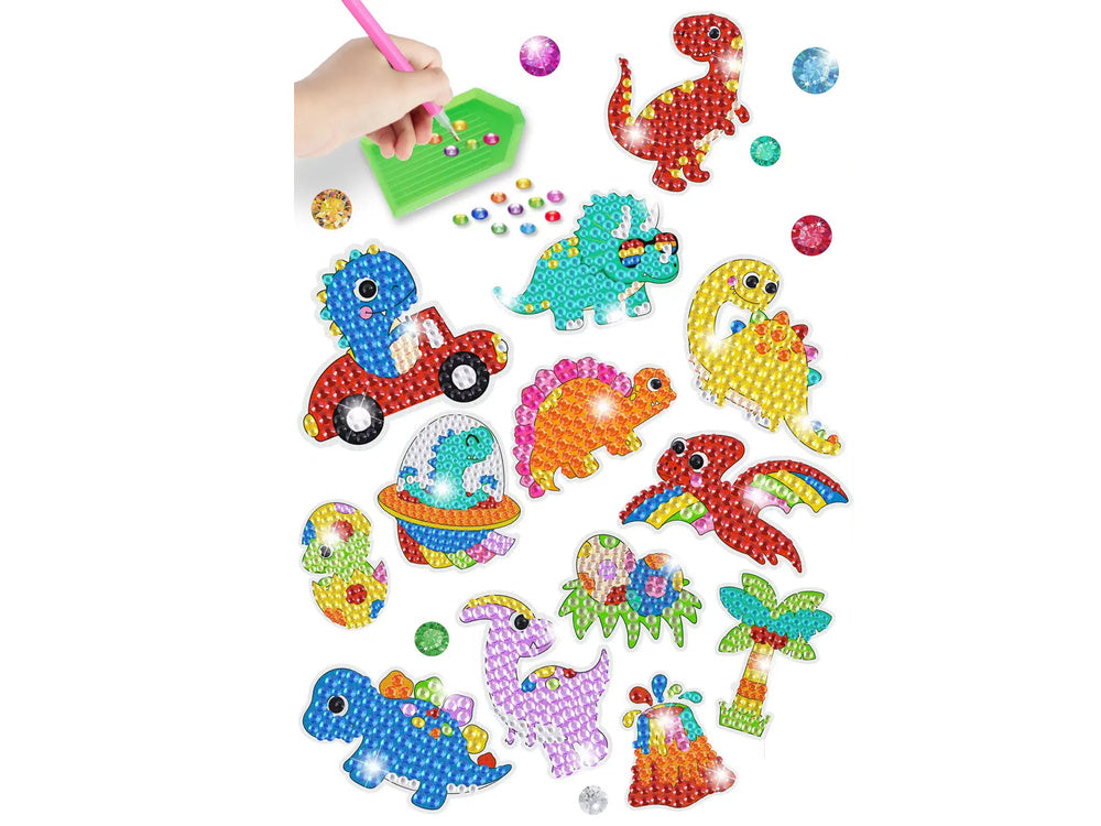 Deimantinės mozaikos rinkinys su lipdukais „Dinozaurai“