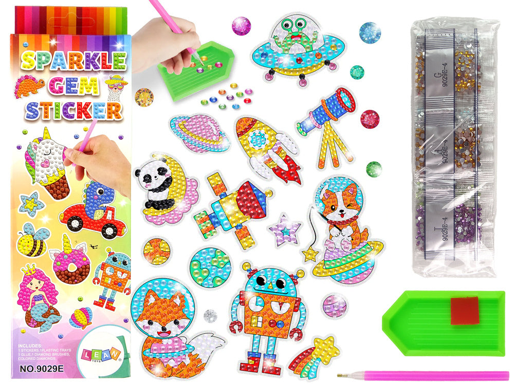 Deimantinės mozaikos rinkinys su lipdukais „Astronautai“