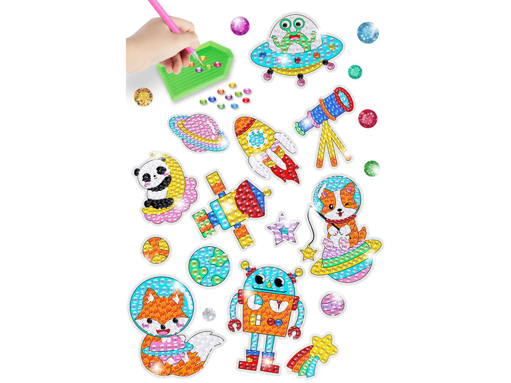 Deimantinės mozaikos rinkinys su lipdukais „Astronautai“