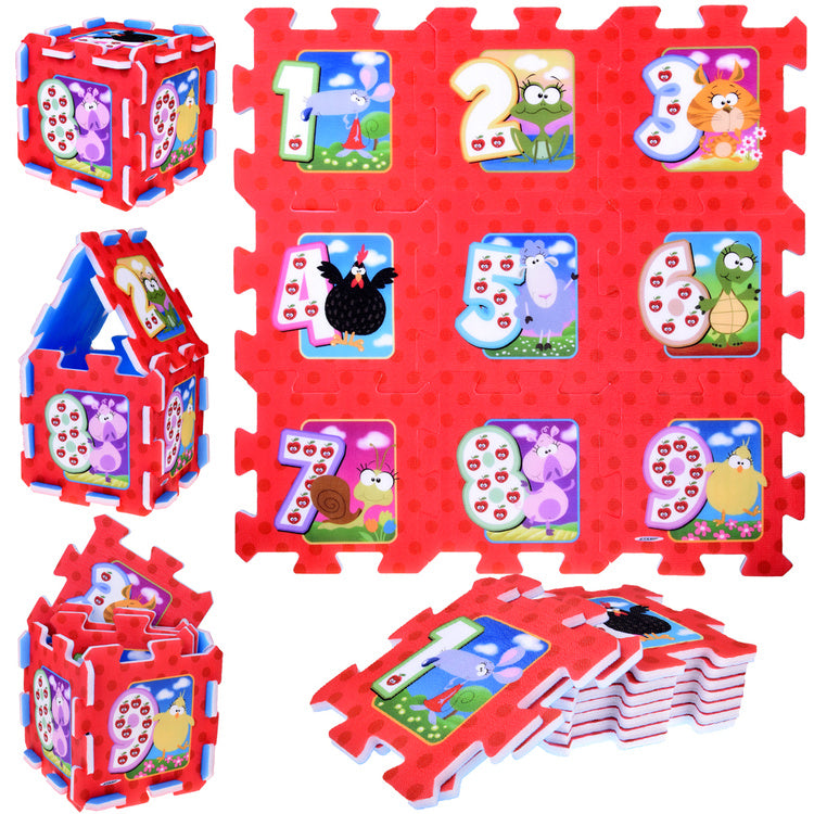 Dėlionė kilimėlis „Gyvūnai ir skaičiai“ 31x31cm