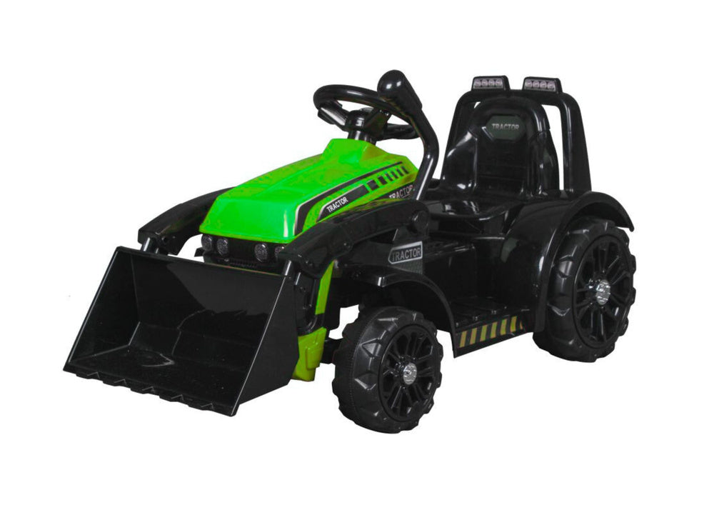 Vienvietis elektrinis traktorius vaikams, žalias