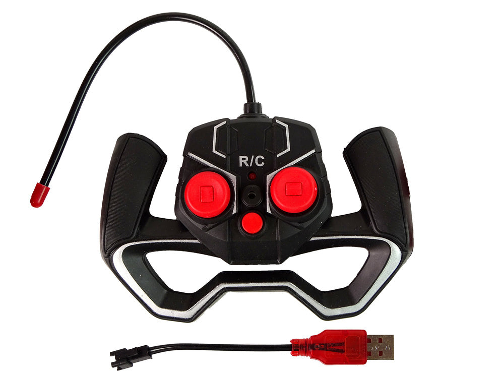 Nuotoliniu būdu valdomas bekelės džipas, raudonas