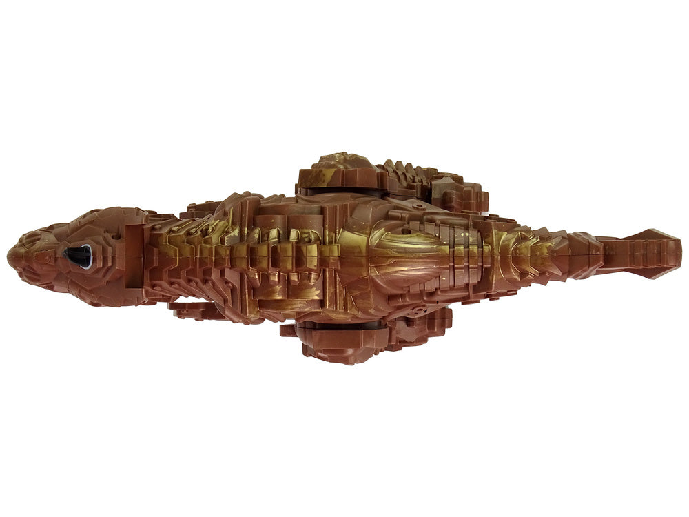 Nuotoliniu būdu valdomas dinozauras su garais, rudas
