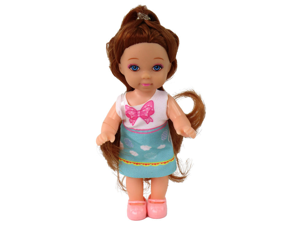 Lėlė mokytoja su mokiniu ir  mokykliniais priedais