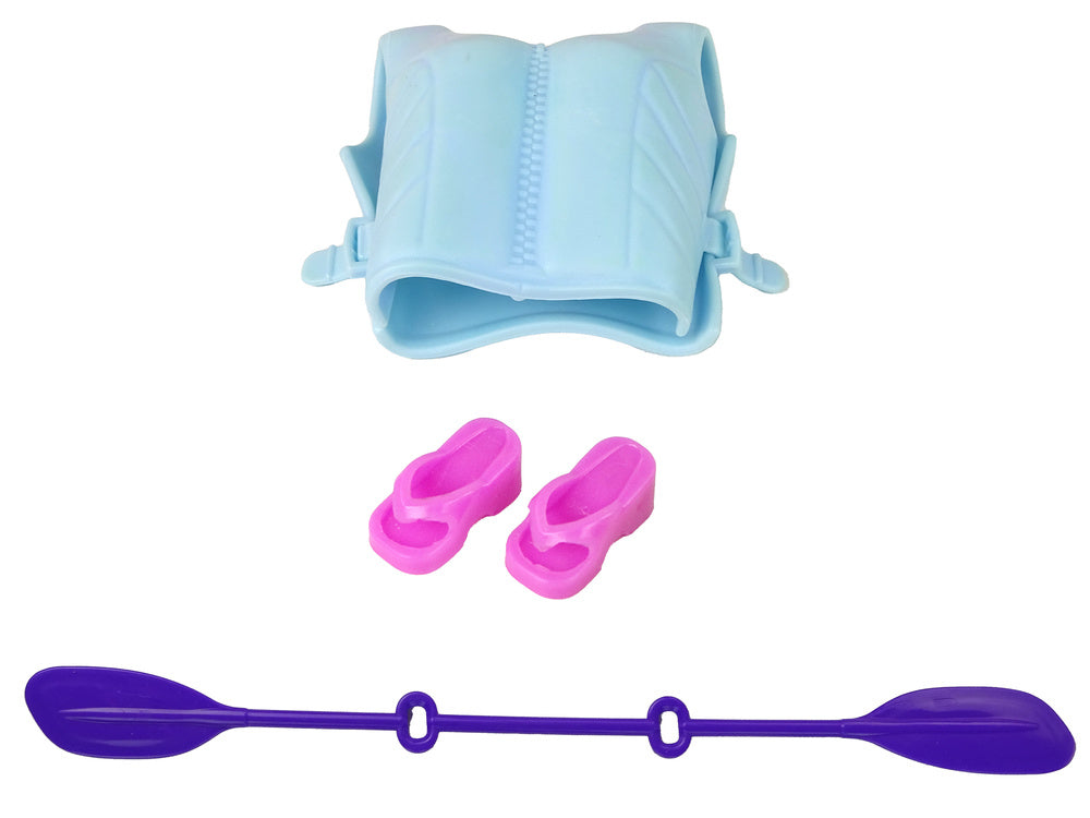 Lėlė su baidare ir priedais, raudona