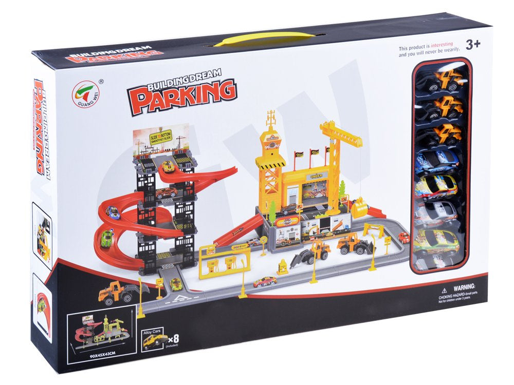 Automobilių stovėjimo aikštelė su automobiliais 2in1