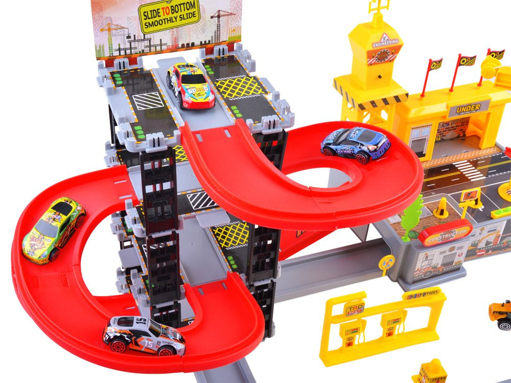 Automobilių stovėjimo aikštelė su automobiliais 2in1