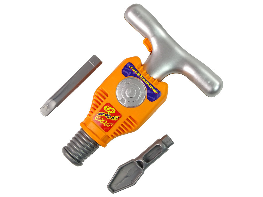 Žaislinis statybininko rinkinys su  pneumatiniu plaktuku