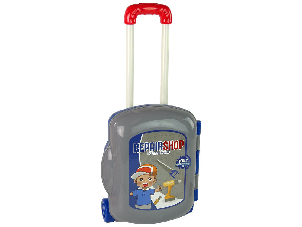 Meistro įrankių rinkinys lagamine, pilkas