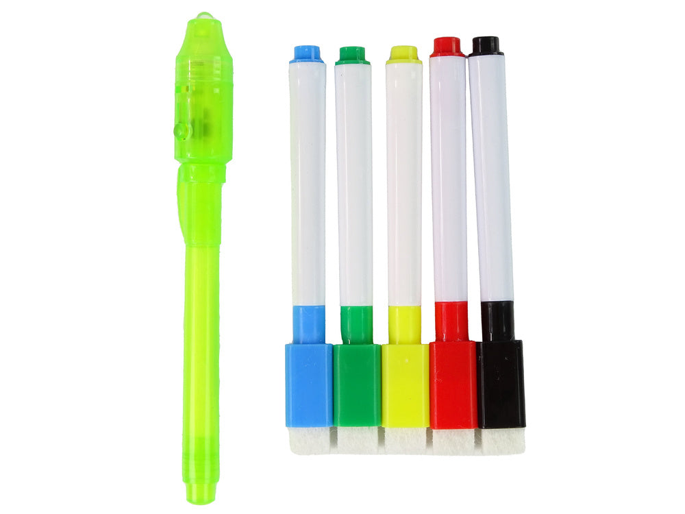 Magnetinė piešimo lenta su šviečiančiais žymekliais 2in1