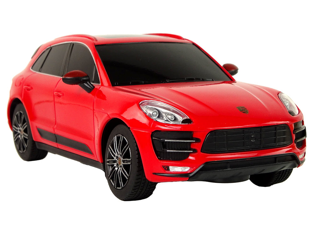 Nuotoliniu būdu valdomas automobilis Porsche Macan turbo, raudonas