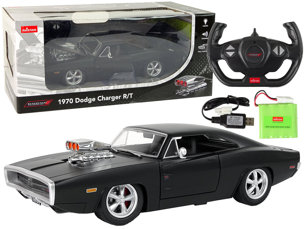 Nuotoliniu būdu automobilis Dodge Charger 1:16, juodas