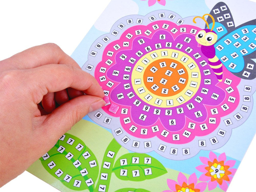 Mozaika, drugelis ir gėlė