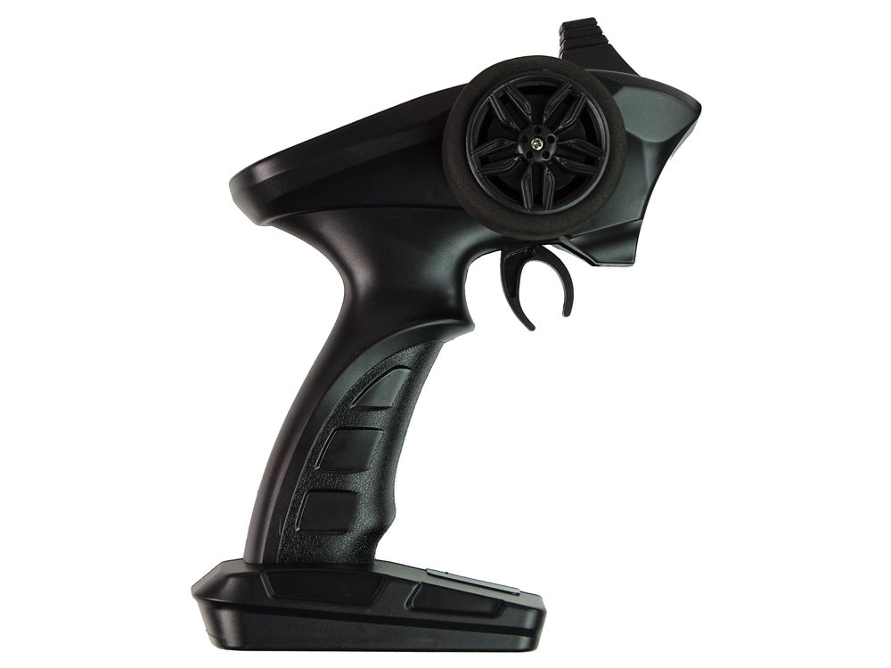 Nuotoliniu būdu valdoma motorinė valtis, raudonas