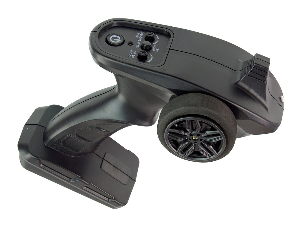 Nuotoliniu būdu valdoma motorinė valtis, raudonas