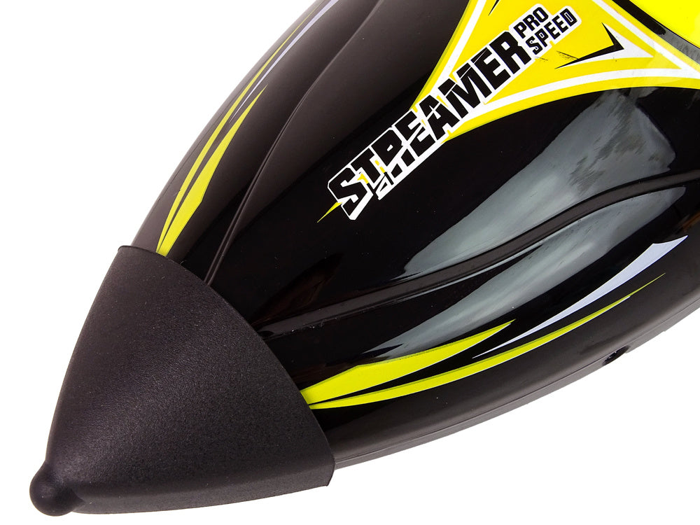 Nuotoliniu būdu valdoma motorinė valtis 35 KM/H, geltona