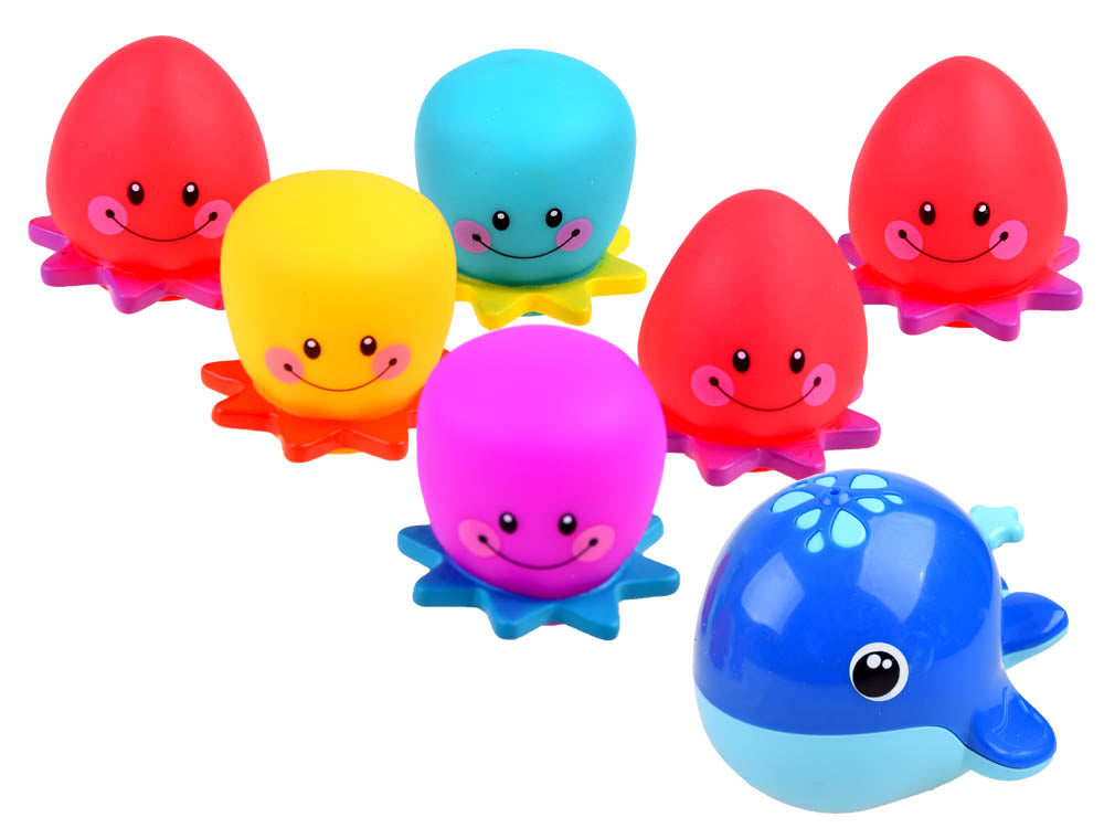 Vonios žaislas „Banginis ir aštuonkojis“