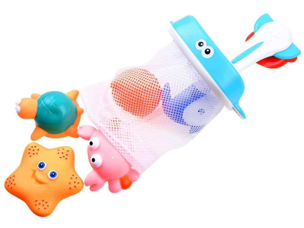 Vonios žaislų rinkinys su krepšiu