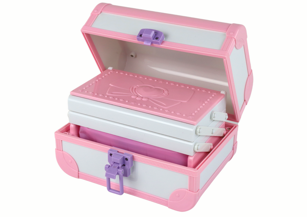 Grožio rinkinys vaikams lagaminėlyje, rožinis