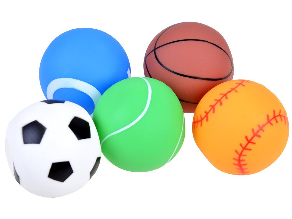 Guminių spalvotų kamuoliukų rinkinys 5 vnt.