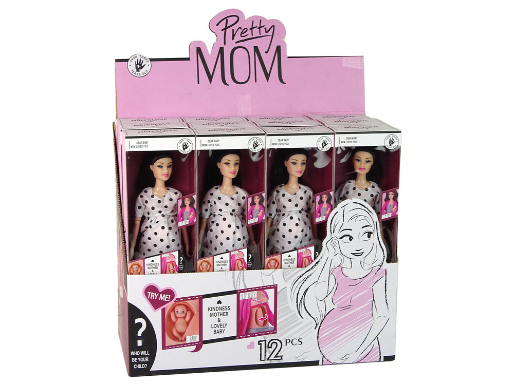 Nėščia lėlė su balta suknele